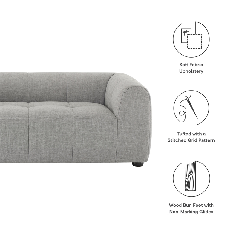 Liana Upholstered Fabric Loveseat in Pewter