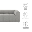 Liana Upholstered Fabric Loveseat in Pewter