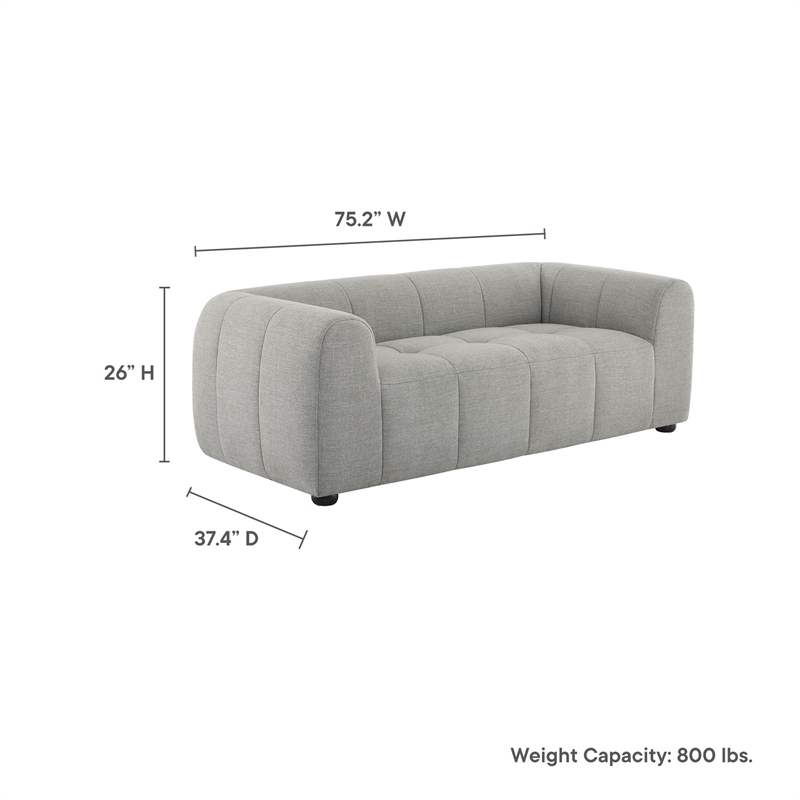 Liana Upholstered Fabric Loveseat in Pewter