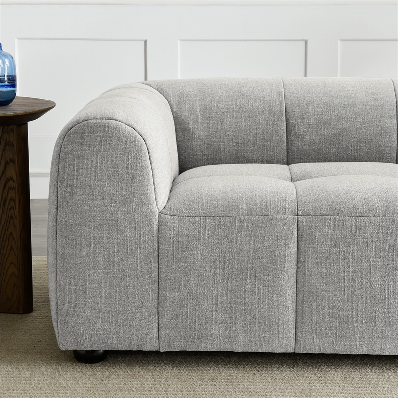 Liana Upholstered Fabric Loveseat in Pewter
