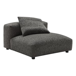 Solace Modular Upholstered Fabric Armless Chair in Charcoal