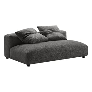 Solace Modular Upholstered Fabric Armless Loveseat in Charcoal