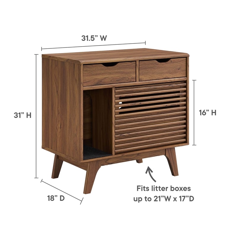 Render Cat Cabinet in Walnut