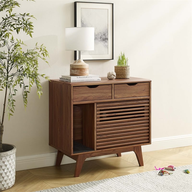 Render Cat Cabinet in Walnut