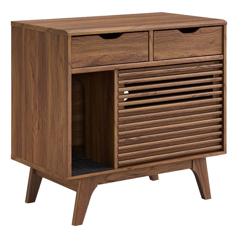 Render Cat Cabinet in Walnut