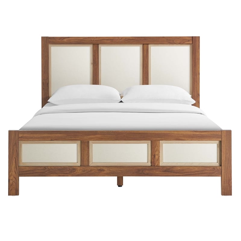 Capri Wood Grain Queen Platform Bed in Walnut