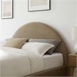Resort Performance Velvet Arched Round Queen Platform Bed in Taupe