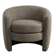 Affinity Upholstered Boucle Fabric Curved Back Armchair in Pebble