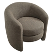 Affinity Upholstered Boucle Fabric Curved Back Armchair in Pebble