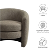 Affinity Upholstered Boucle Fabric Curved Back Armchair in Pebble