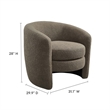 Affinity Upholstered Boucle Fabric Curved Back Armchair in Pebble