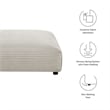 Solace Modular Corduroy Upholstered Ottoman in Almond