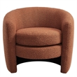 Affinity Upholstered Boucle Fabric Curved Back Armchair in Rust