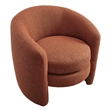 Affinity Upholstered Boucle Fabric Curved Back Armchair in Rust