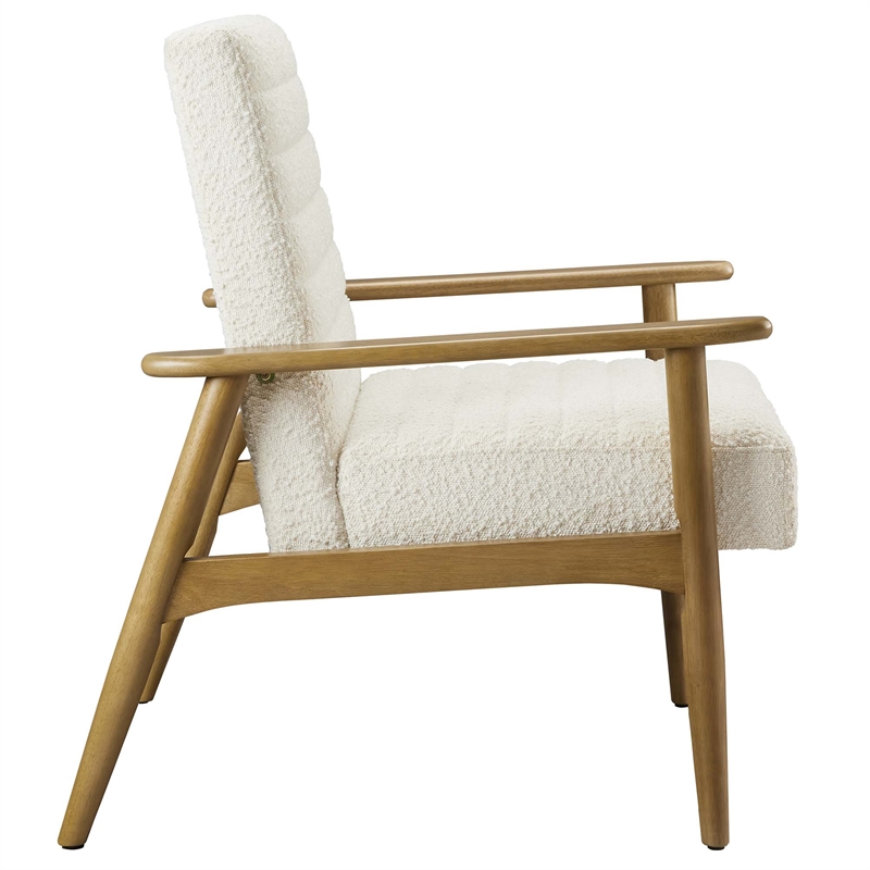 Jensen Boucle Fabric Accent Chair in Ivory