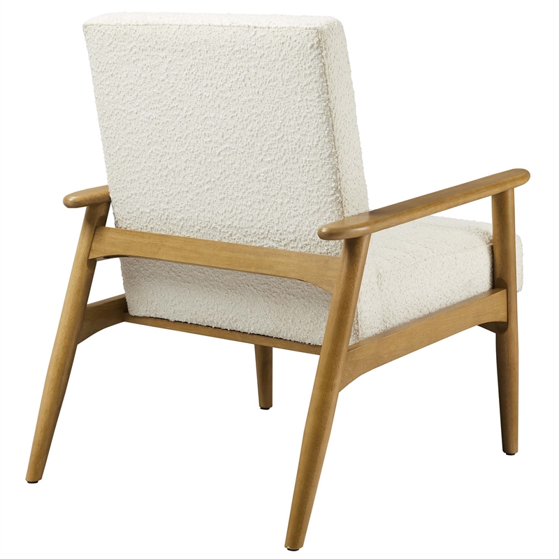 Jensen Boucle Fabric Accent Chair in Ivory