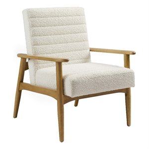 Jensen Boucle Fabric Accent Chair in Ivory