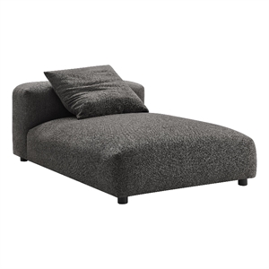 Solace Modular Upholstered Fabric Armless Chaise Lounge in Charcoal