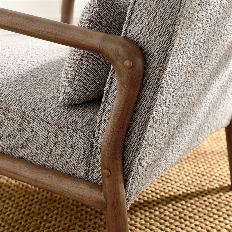Charlie Boucle Upholstered Armchair in Taupe