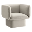 Tate Performance Velvet Accent Chair in Almond