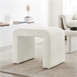 Simba Boucle Fabric Waterfall Stool in Ivory