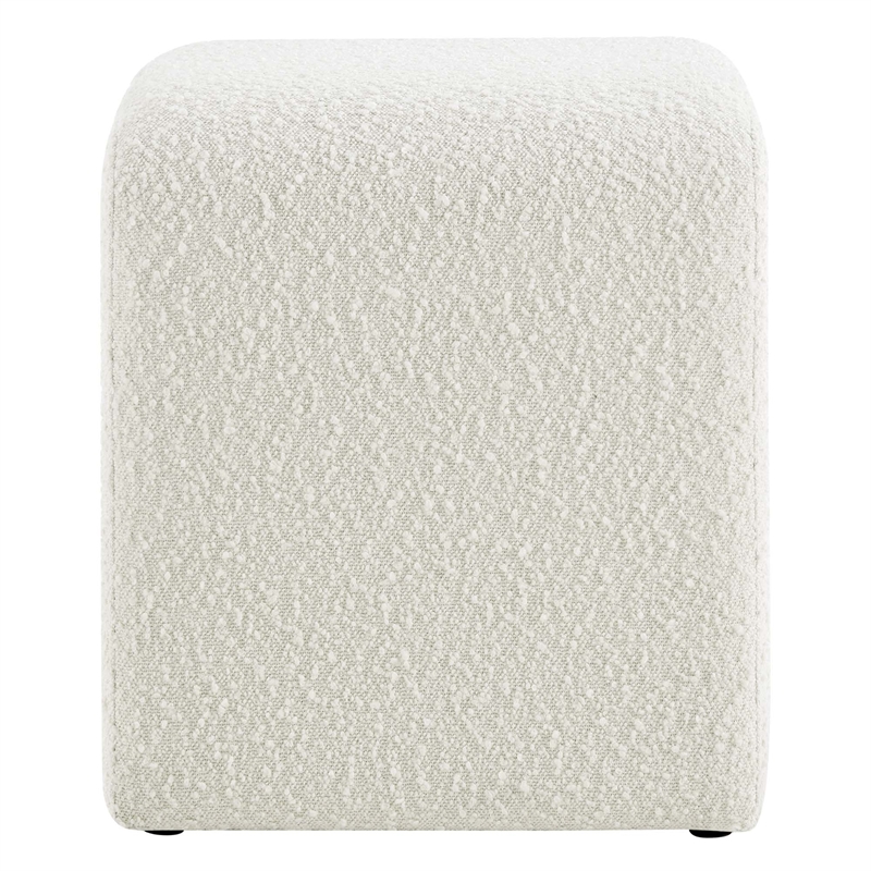 Simba Boucle Fabric Waterfall Stool in Ivory