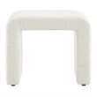 Simba Boucle Fabric Waterfall Stool in Ivory