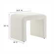Simba Boucle Fabric Waterfall Stool in Ivory