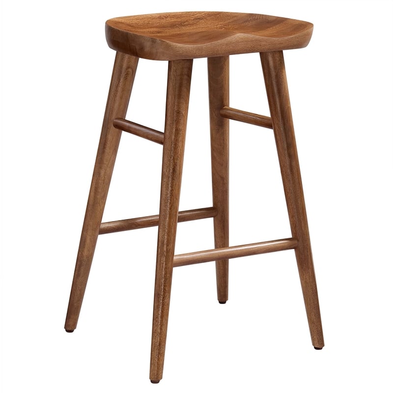 Saville Backless Wood Counter StoolsSet of 2 in Walnut