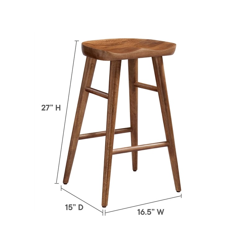 Saville Backless Wood Counter StoolsSet of 2 in Walnut