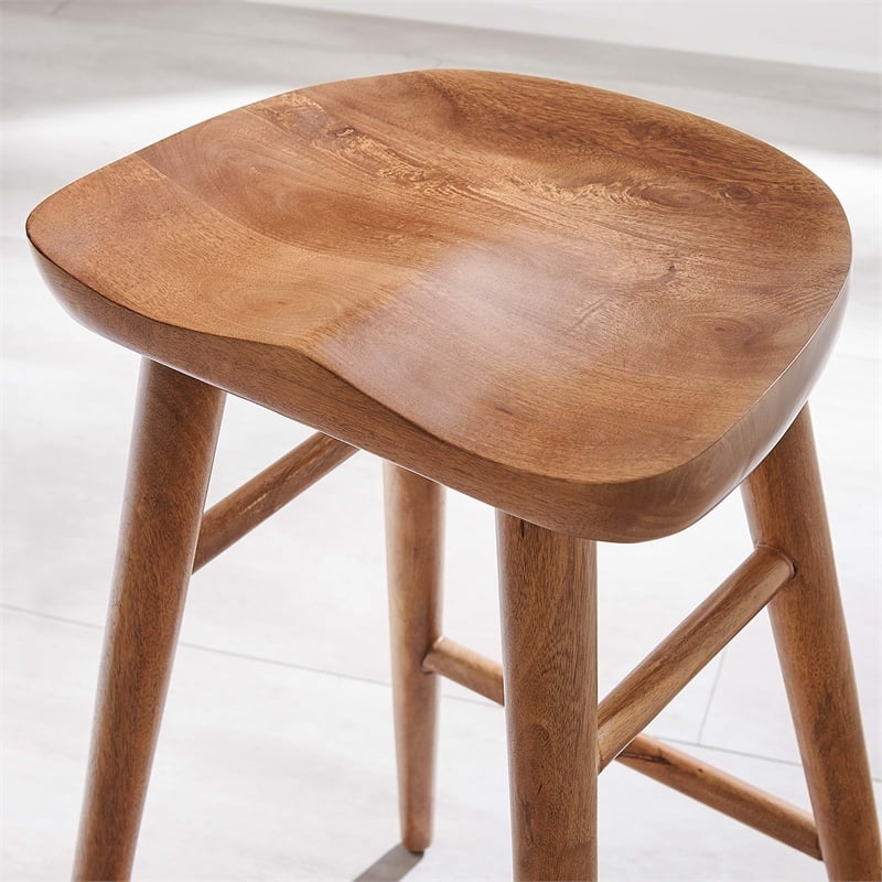 Saville Backless Wood Counter StoolsSet of 2 in Walnut