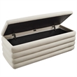 Mezzo Upholstered Performance Velvet Storage Bench in Almond