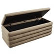 Mezzo Upholstered Performance Velvet Storage Bench in Taupe