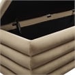 Mezzo Upholstered Performance Velvet Storage Bench in Taupe