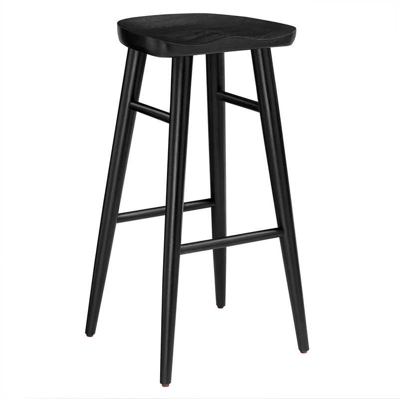 Saville Backless Wood Bar StoolsSet of 2 in Black