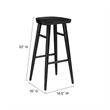 Saville Backless Wood Bar StoolsSet of 2 in Black