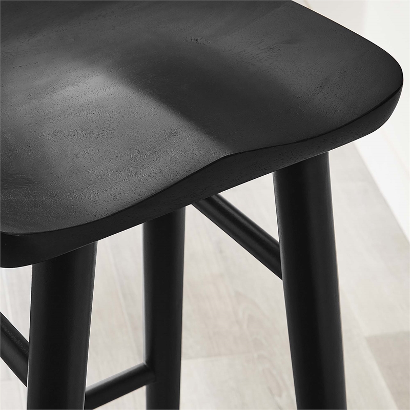 Saville Backless Wood Bar StoolsSet of 2 in Black