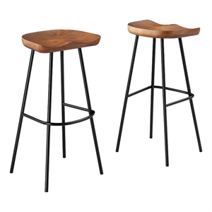 Concord Backless Wood Bar StoolsSet of 2 in Walnut