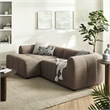 Liana Left-Facing Upholstered Fabric Modular Sofa with Chaise in Mocha