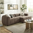 Liana Right-Facing Upholstered Fabric Modular Sofa with Chaise in Mocha