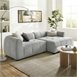 Liana Right-Facing Upholstered Fabric Modular Sofa with Chaise in Pewter