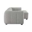 Liana Right-Facing Upholstered Fabric Modular Sofa with Chaise in Pewter