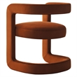 Winslow Barrel Performance Velvet Dining Chair in Rust