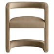 Winslow Barrel Performance Velvet Dining Chair in Taupe