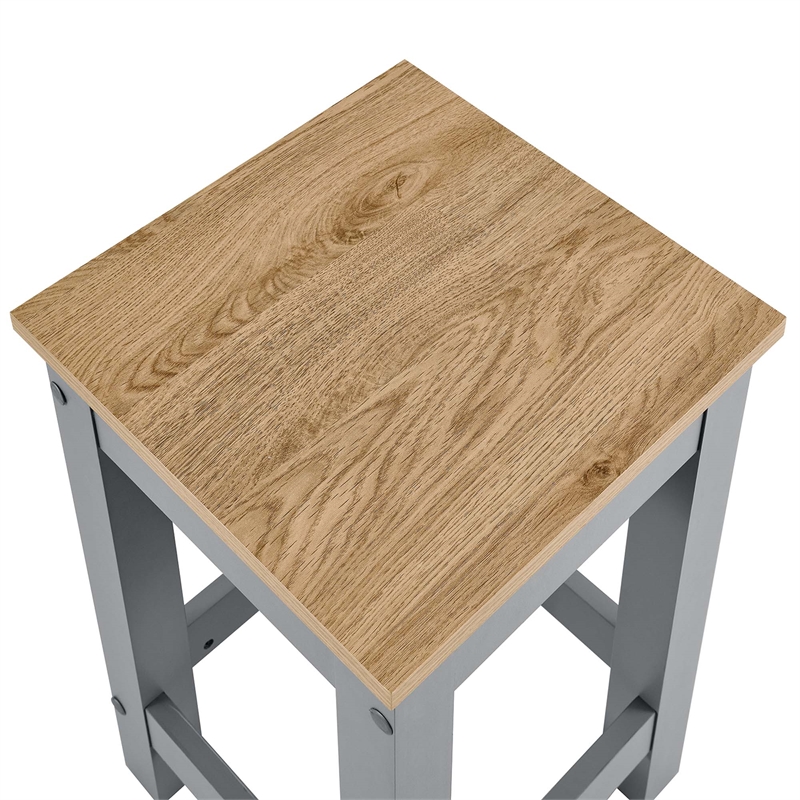 Galley3-Piece Kitchen Island and Stool Set in Oak Gray