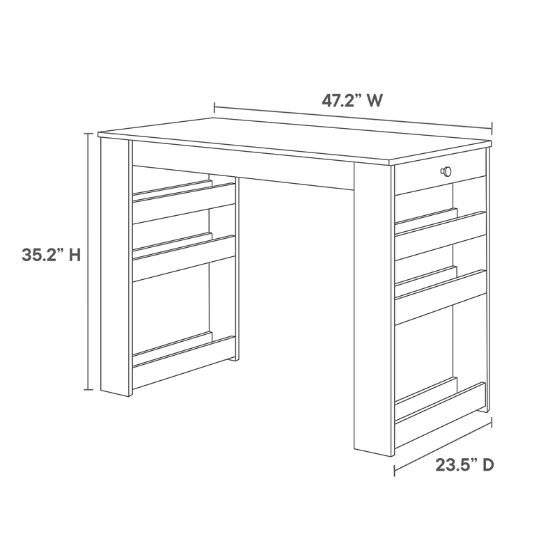 Galley3-Piece Kitchen Island and Stool Set in Oak Gray