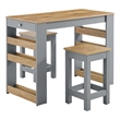 Galley3-Piece Kitchen Island and Stool Set in Oak Gray