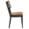 Caledonia Vegan Leather Upholstered Wood Dining ChairsSet of 2 in Black Tan