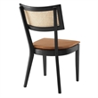 Caledonia Vegan Leather Upholstered Wood Dining ChairsSet of 2 in Black Tan