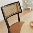 Caledonia Vegan Leather Upholstered Wood Dining ChairsSet of 2 in Black Tan